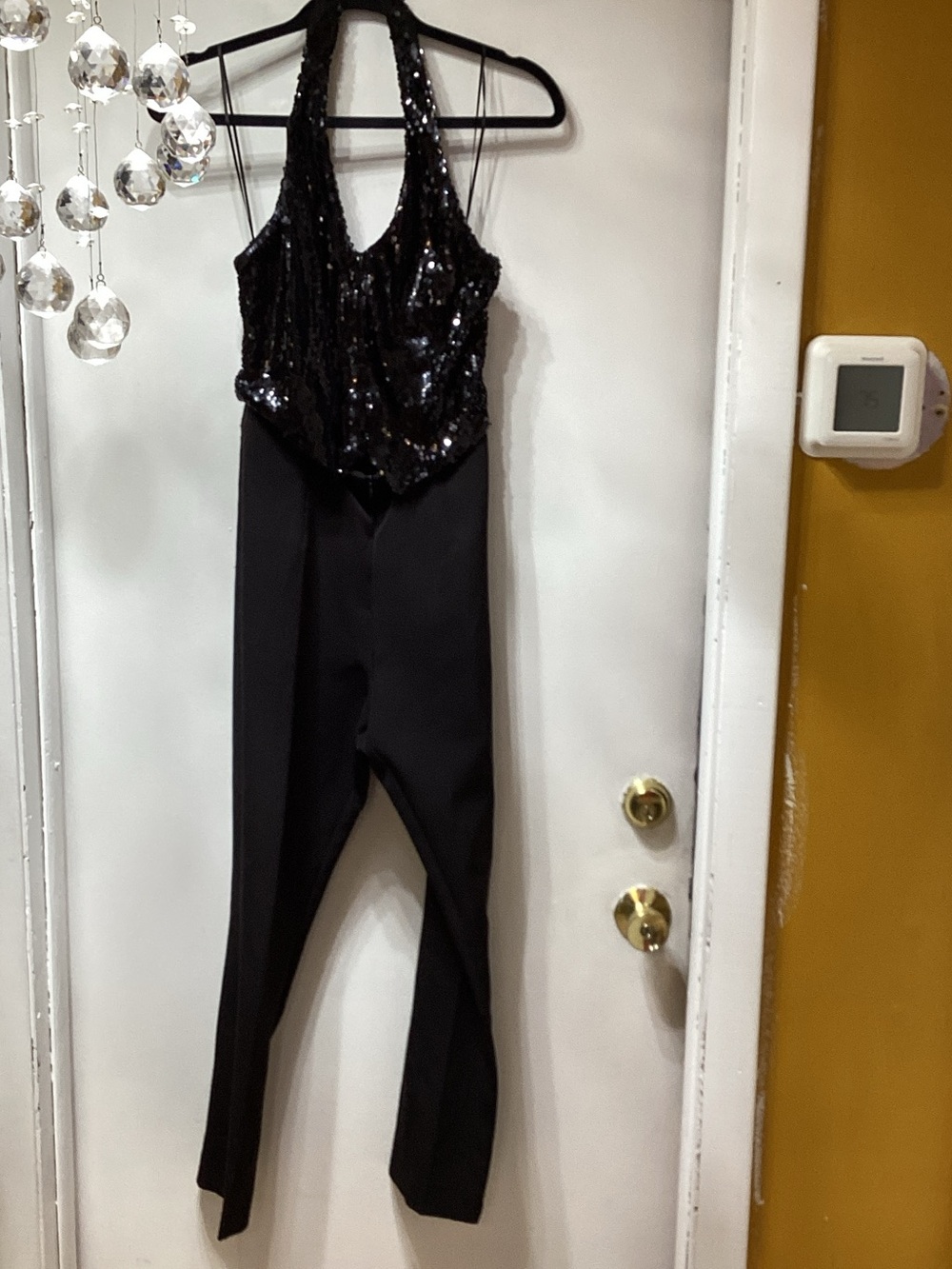 Zara Black Sequin Halter Jumpsuit